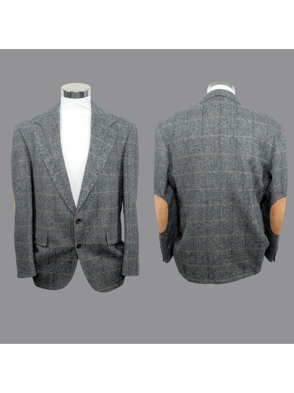 Vintage 80s Gray Tweed Blazer 41R Medium Evan Picone Sportscoat